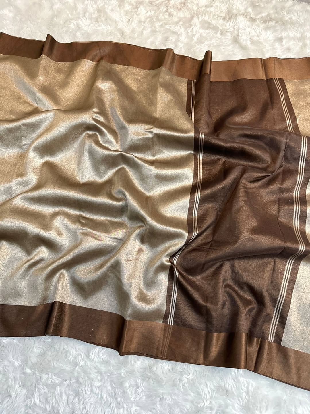 Banarasi Tissue Satin Border Soft Saree