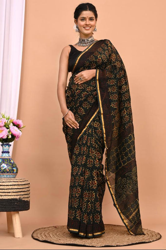 Beautiful Pure Chanderi Printed Silk Saree