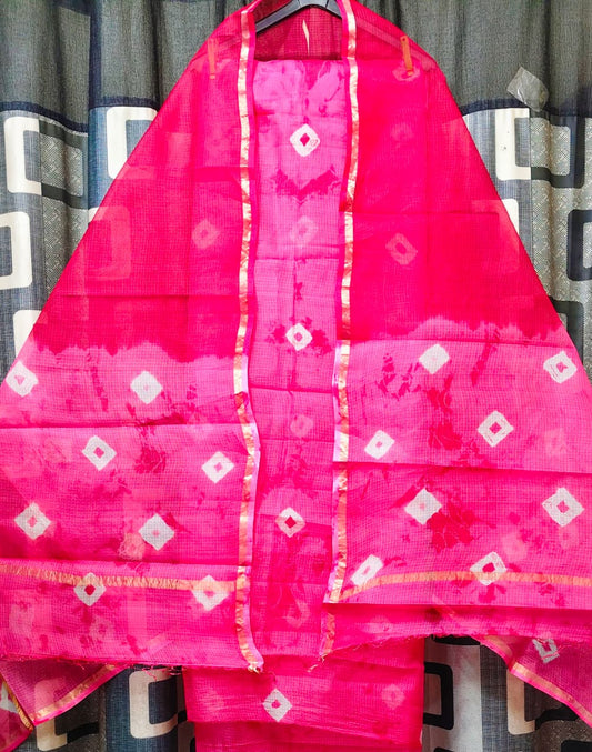 Pure Kota Doriya Silk Unstitched suit.