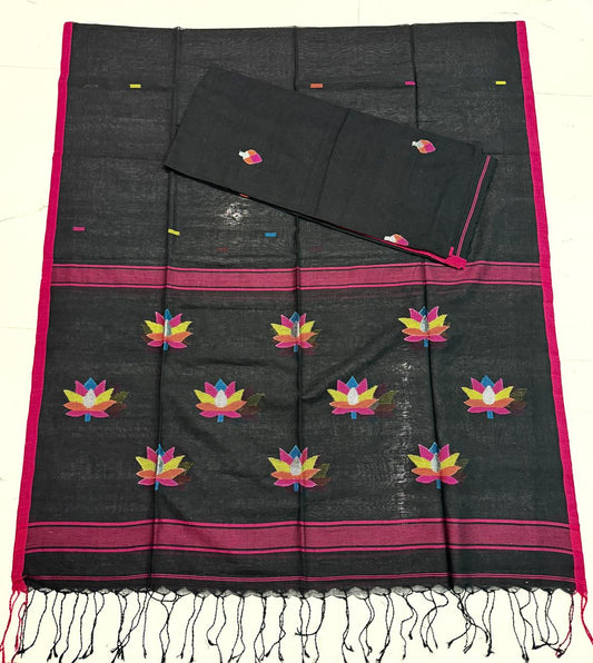 Pure Cotton Jamdani Unstitch Suit.