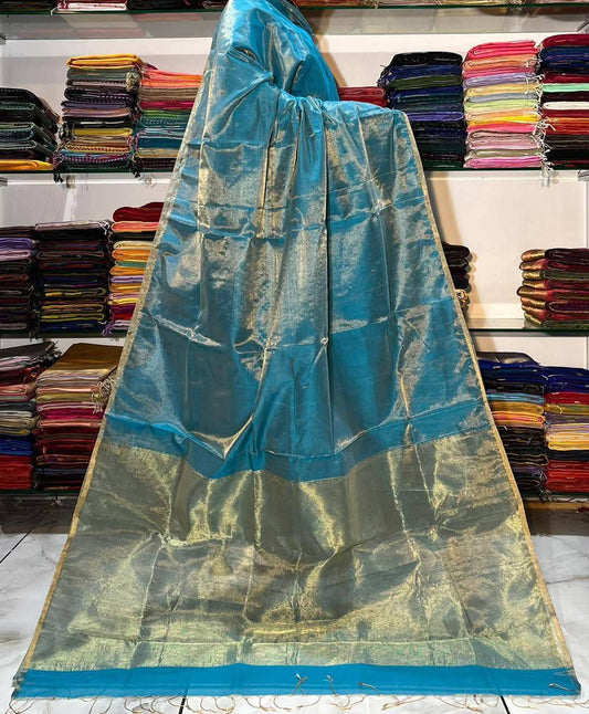 Tissue Linen Silk Saree with Blouse.