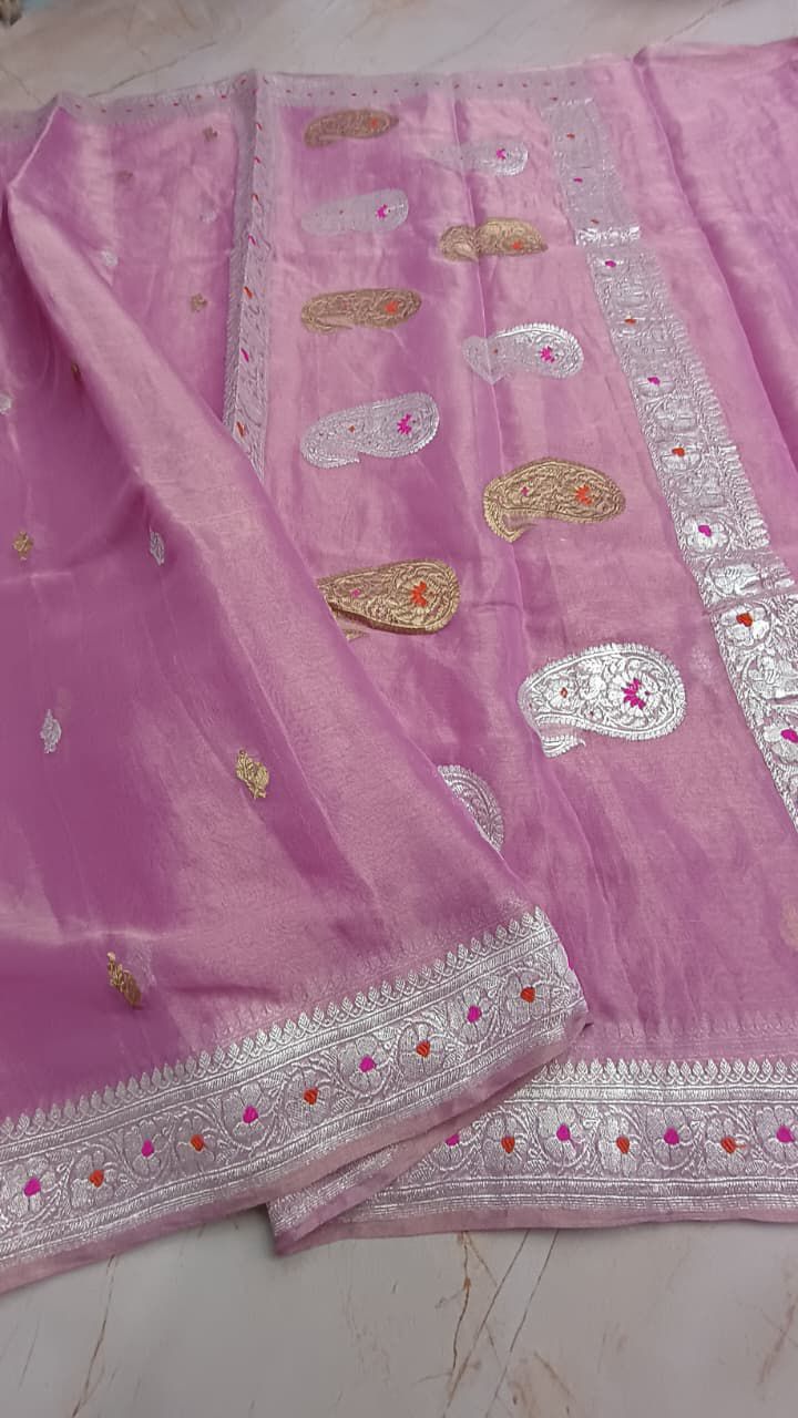 Pure Banarasi Handloom Tissue Silk Saree