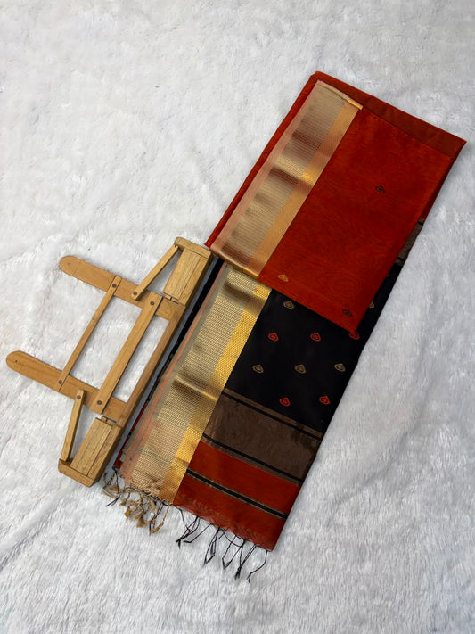Pure Maheshwari Handloom Silk Saree.