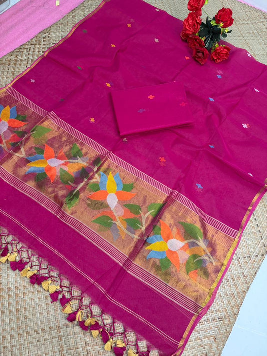 Pure Muslin Jamdani Unstitch Suit.