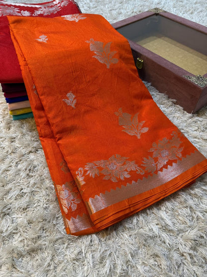 Banarasi Georgette Silk Sona rupa weaving border Saree.