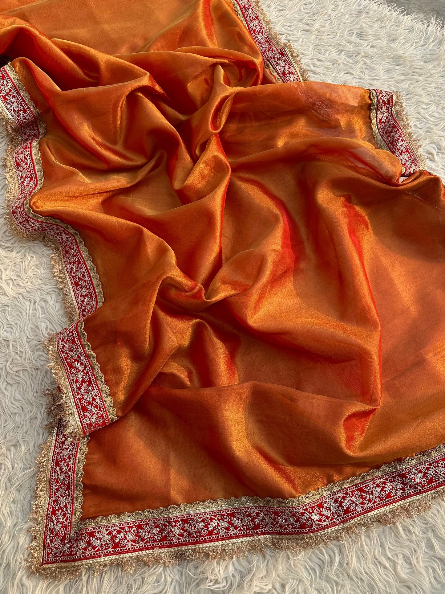 Banarasi Tissue lace Work Soft Silk Saree