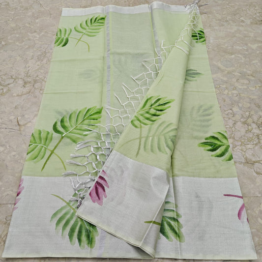 Pure Kota Doriya Hand Brush Painted Saree
