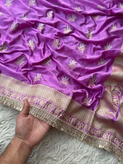 Banarasi Mashru Silk Resham zari minakari Work Saree