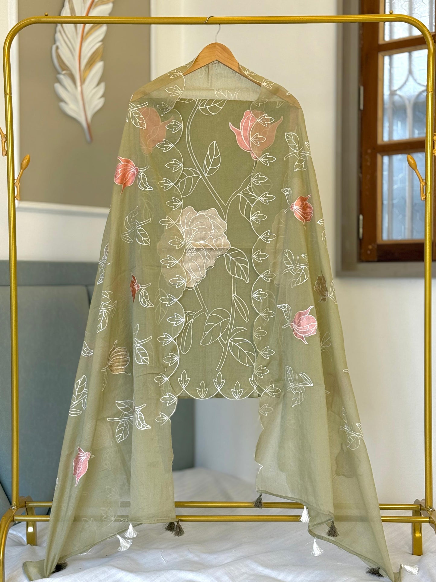 Banarasi Chanderi Silk Embroidery Work Unstitched Suit