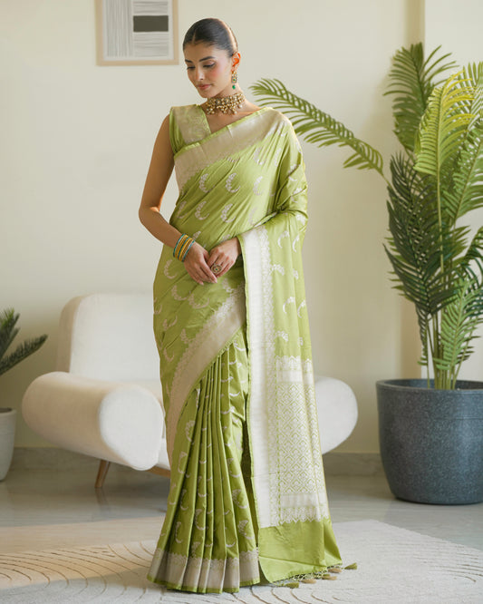 Banarasi Mashru Silk Saree With Zari work