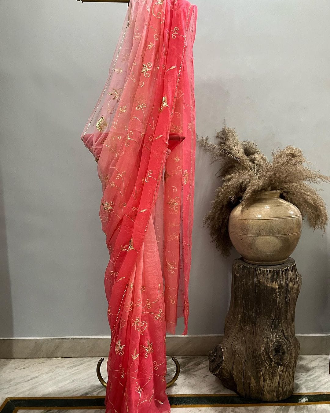 Pure Diamond Chiffon  Handwork Saree