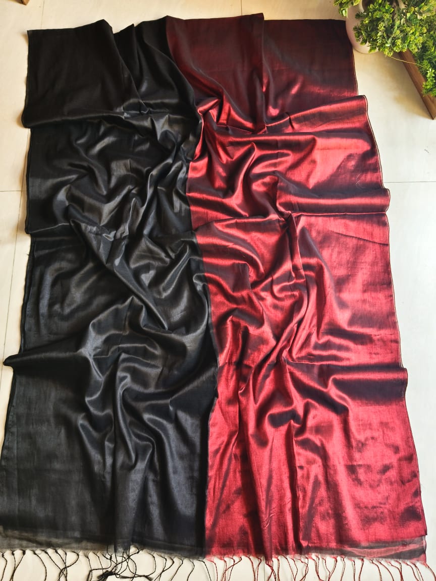 Exclusive Tissue Zari Work Saree (Without blouse) made with high quality cotton raga