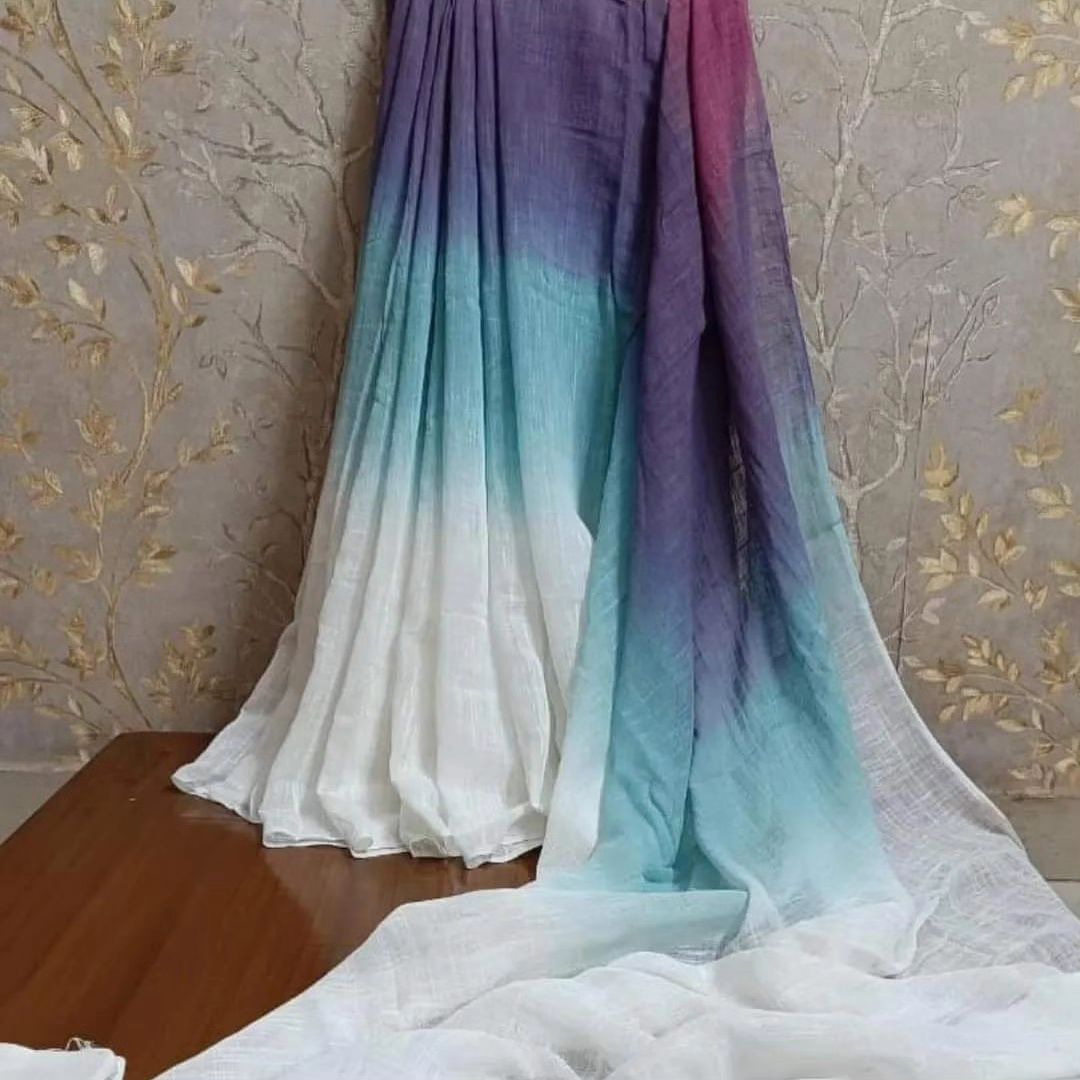 Pure Cotton Linen Saree with Blouse