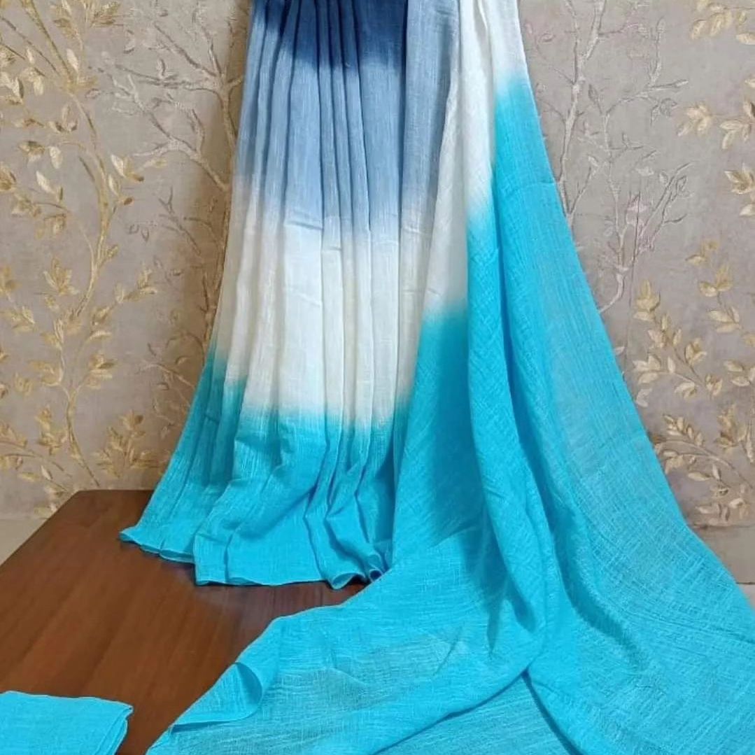 Pure Cotton Linen Saree with Blouse