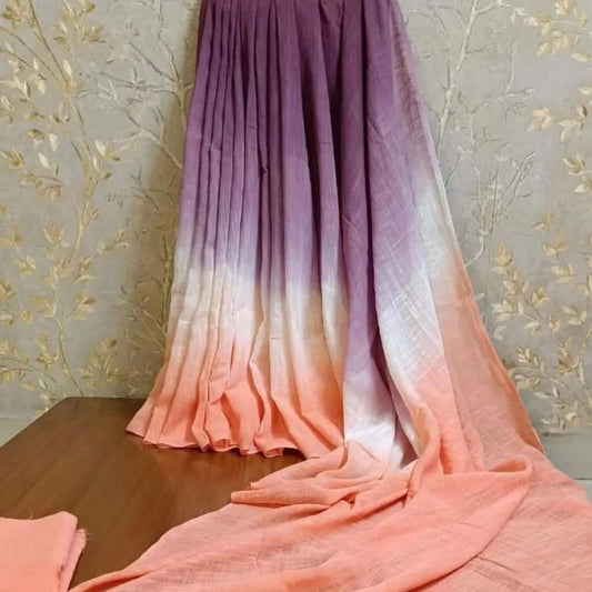 Pure Cotton Linen Saree with Blouse