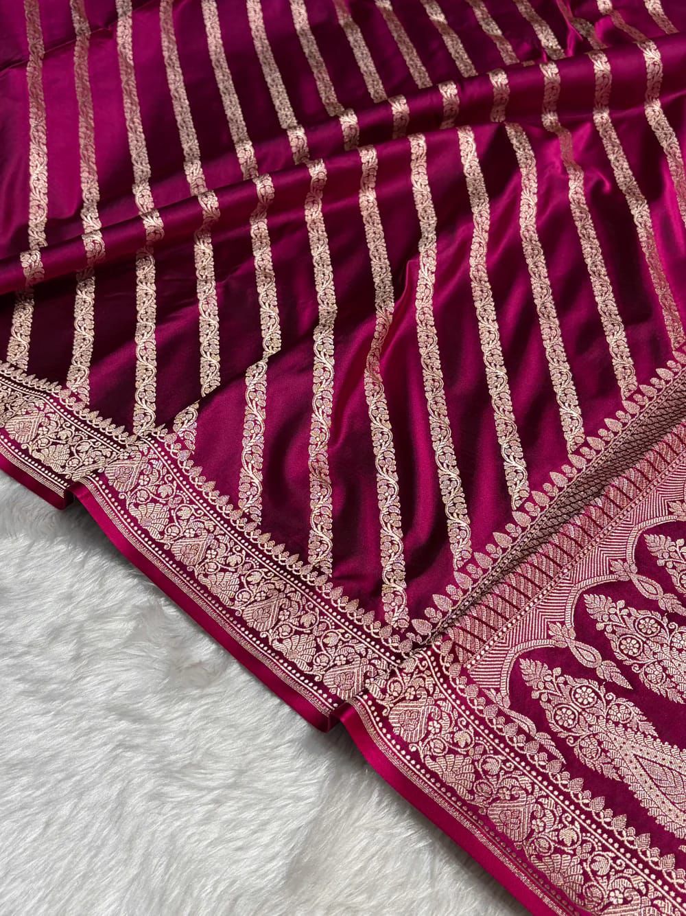 Banarasi Handloom Katan Mashru Silk Saree.