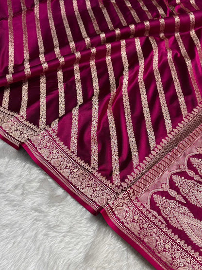 Banarasi Handloom Katan Mashru Silk Saree.