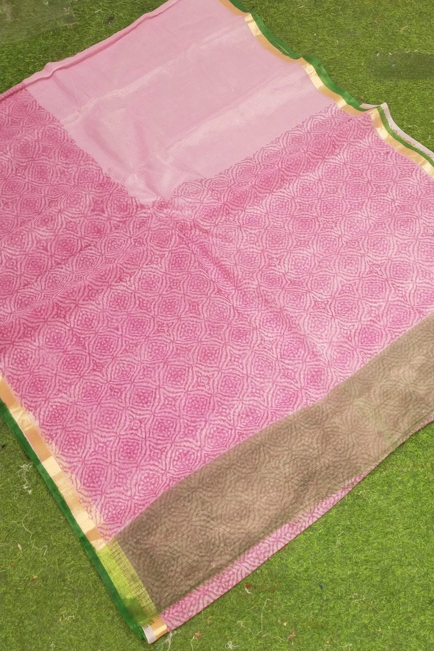 Kota Doria Hand Block Print Sarees