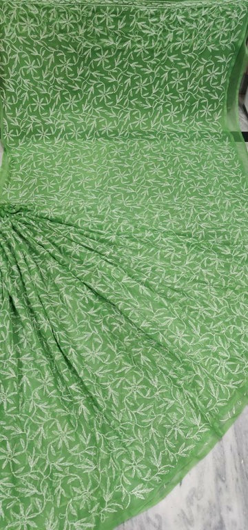 Lucknowi Tepchi Jaal Work Saree.