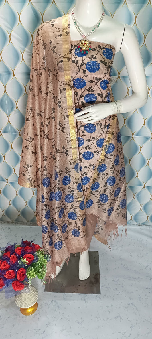 Bhagalpuri Katan Printed Unstitched Suits