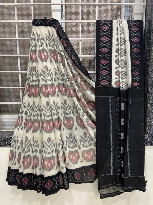 Beautiful Ikkat Cotton Saree With Blouse