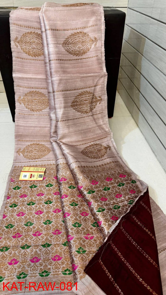 Pure Banarasi Handloom Dupion Raw Silk Saree