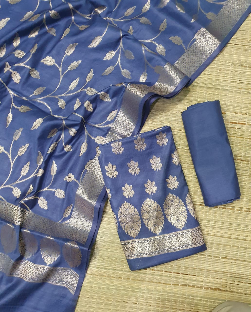 Banarasi Chiniya Silk Katan Unstitched Suit