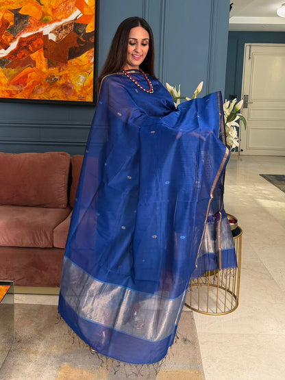 Pure Maheswari Silk Cotton Handwoven Unstitch Suit.