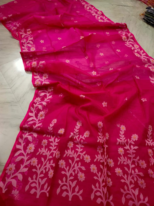 Pure Maslin Jamdani Saree