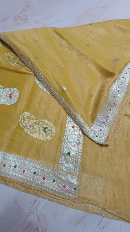 Pure Banarasi Handloom Tissue Silk Saree.