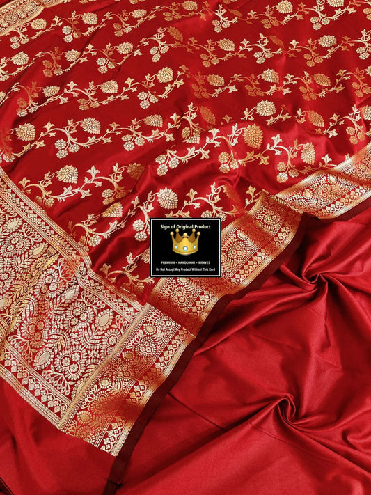 Banarasi Zari Work Unstitched Suit with Dupatta