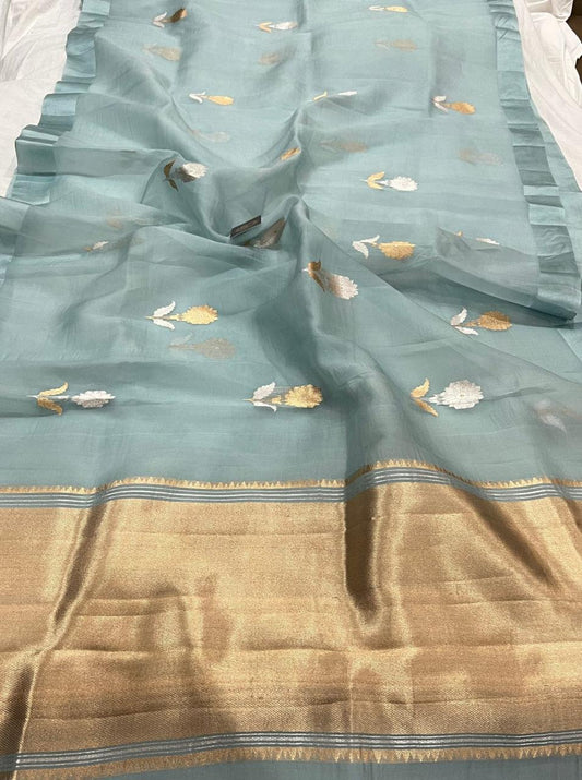 Banarasi Semi Georgette Very soft silk saree Designer Rich pallu