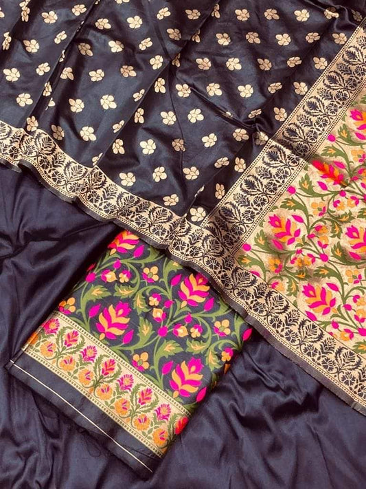 Beautiful Banarasi Silk Zari Work Unstitched Suit