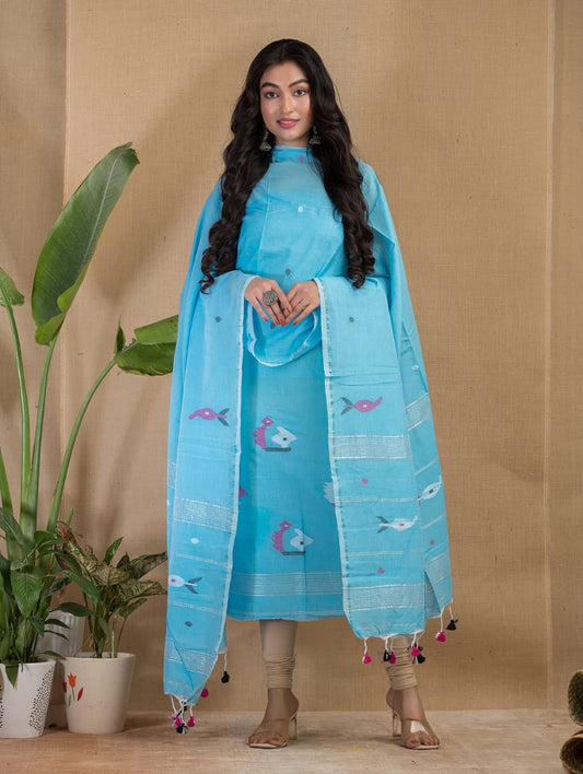 Pure Jamdani Unstitch Suit.