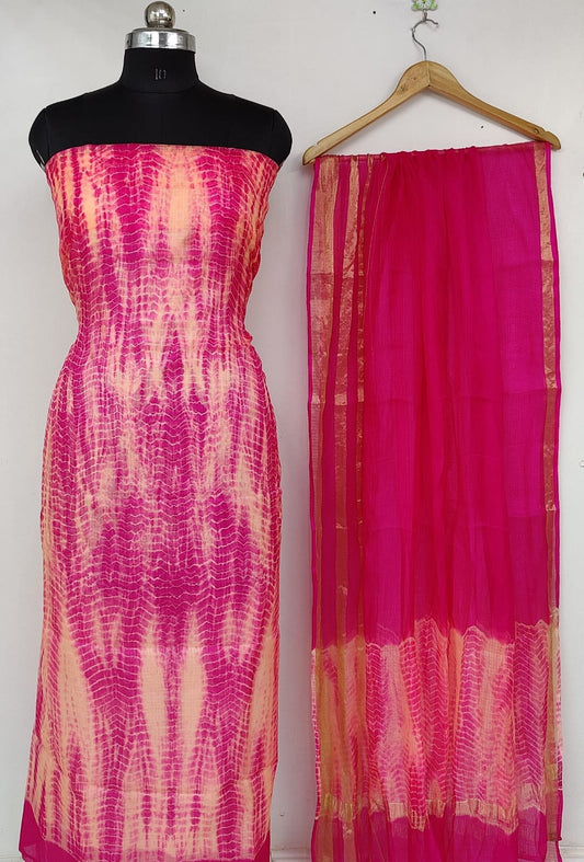 Pure Kota Doriya Silk Unstitched suit.