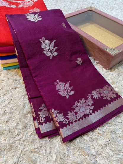 Banarasi Georgette Silk Sona rupa weaving border Saree.