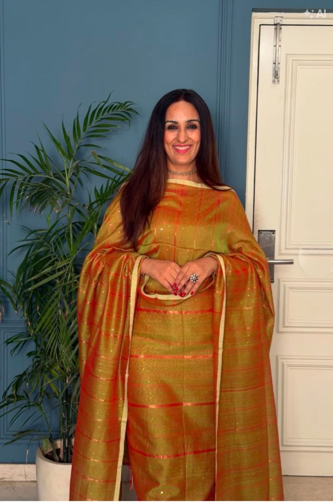 Pure Maheswari Silk Cotton Handwoven Unstitch Suit.
