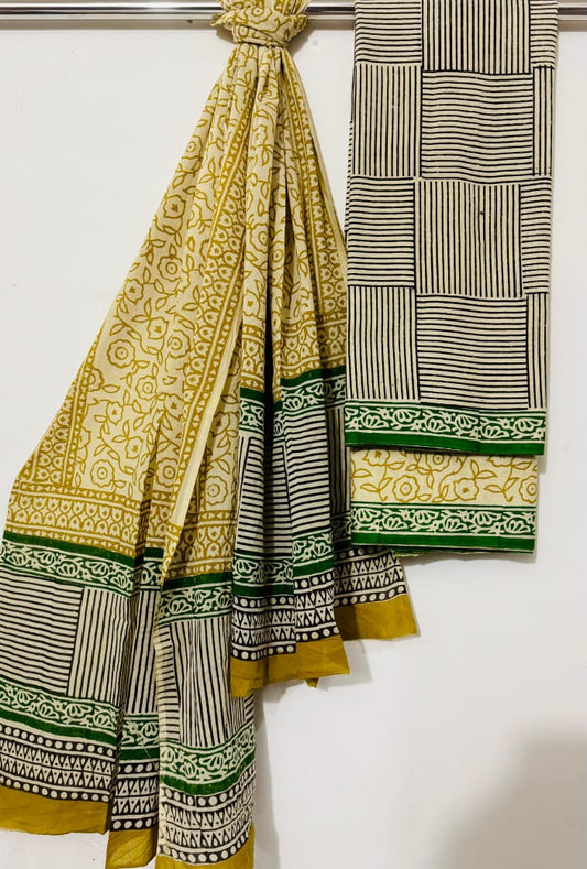 Pure Cotton Hand Block Printed Unstitched Suits.