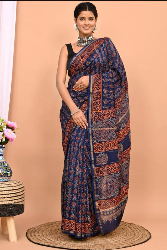 Beautiful Pure Chanderi Printed Silk Saree