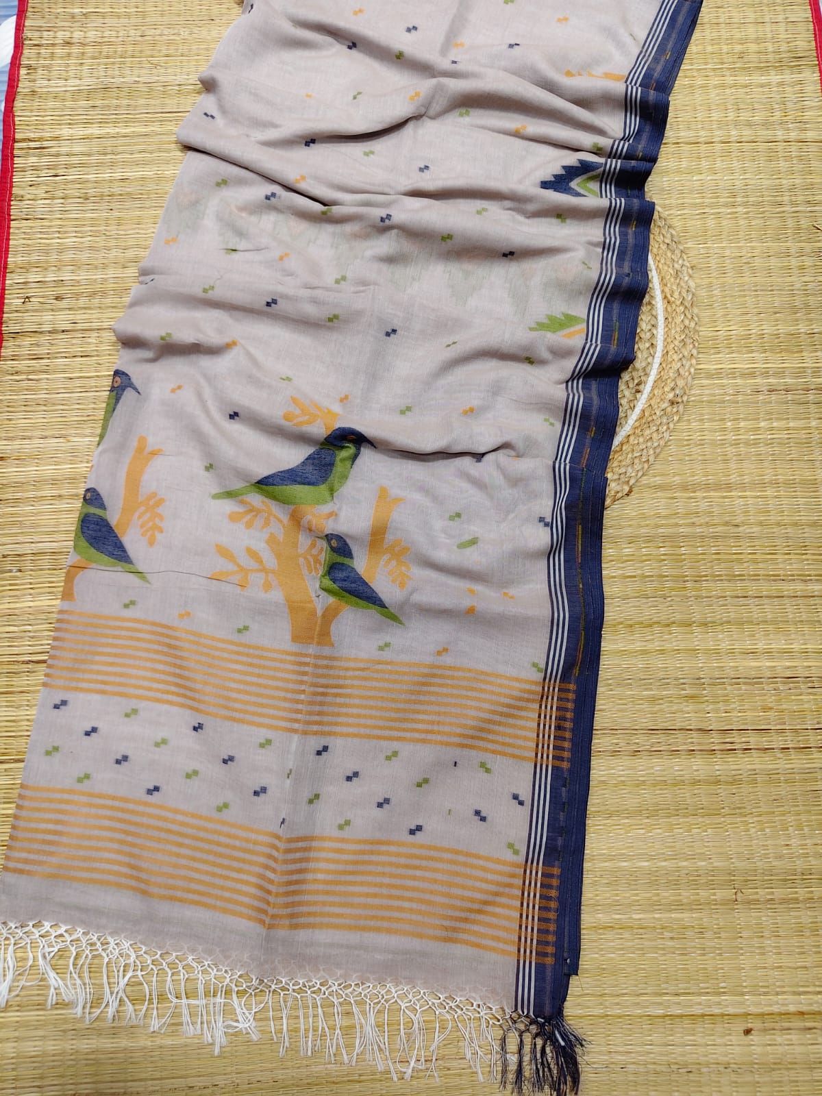 EXCLUSIVE PRIMIUM QUALITY HAND WEAVING SOFT PURE MUL COTTON JAMDANI SAREE.