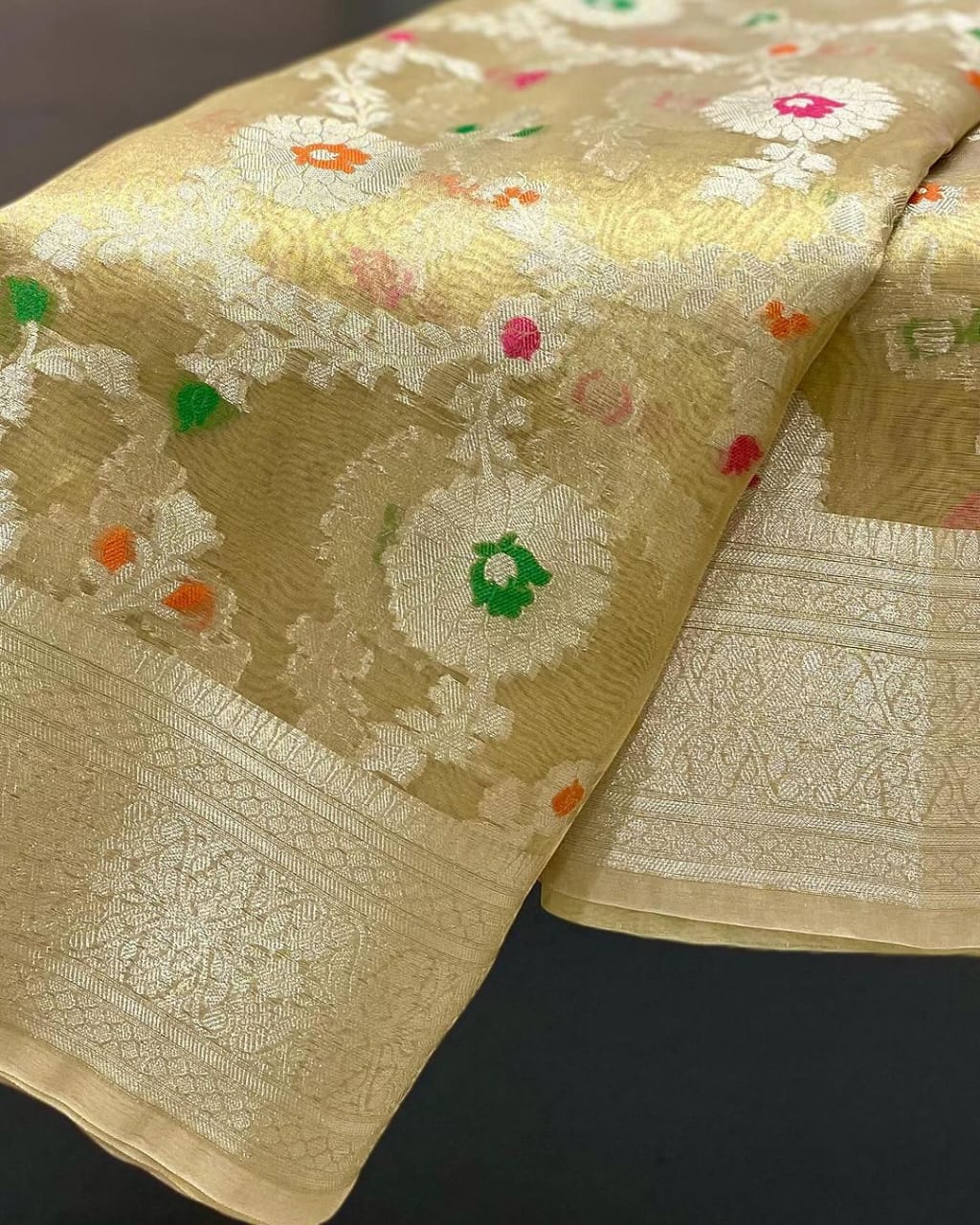 Banarasi Tissue Crush Soft Silk Saree