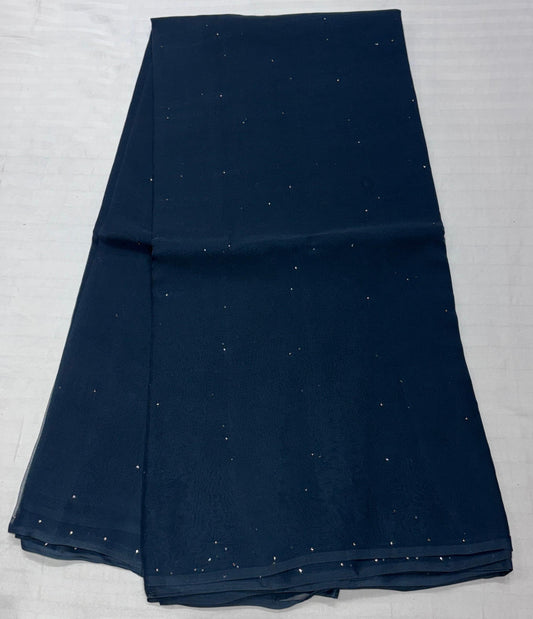 Pure Diamond Chiffon Mukaish Work Saree