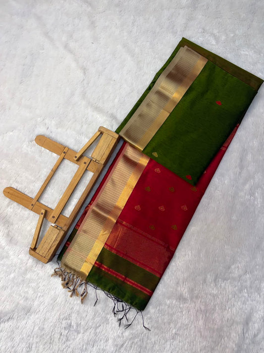 Pure Maheshwari Handloom Silk Saree.