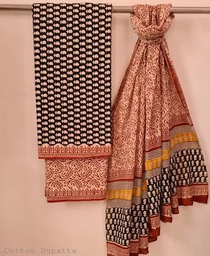 Pure Cotton Hand Block Printed Unstitched Suits.