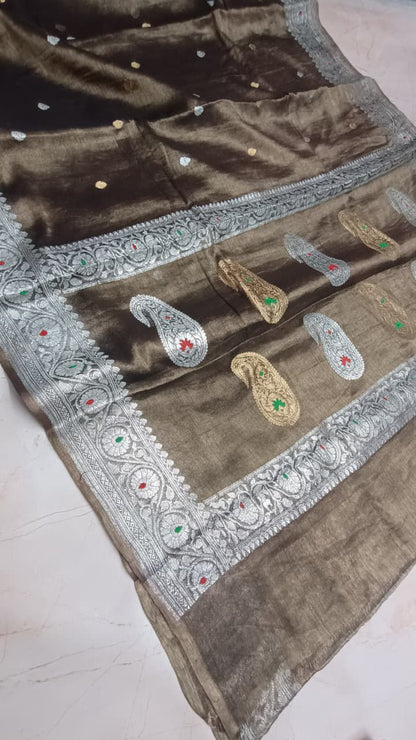 Pure Banarasi Handloom Tissue Silk Saree.