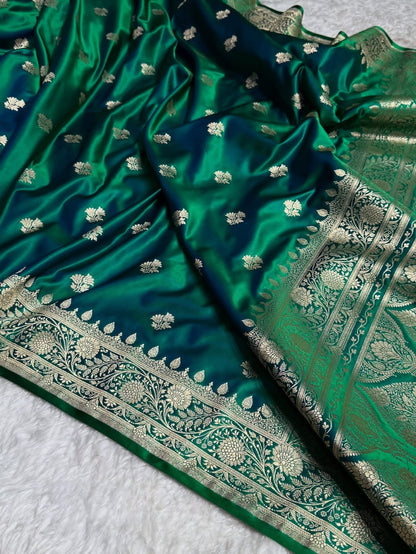Banarasi Mashru Katan Silk Resham zari Work Saree.