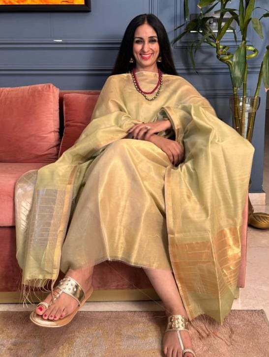 Pure Maheswari Silk Cotton Handwoven Unstitch Suit.