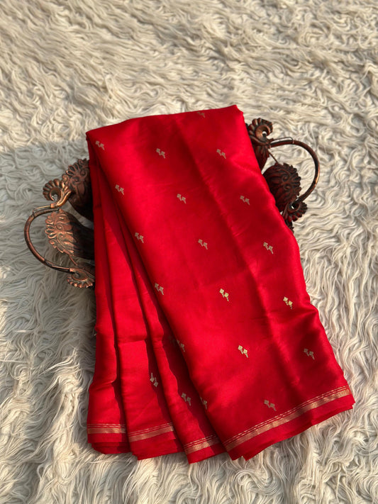 Banarasi Crep Satin Silk Saree With  beautiful zari weaving