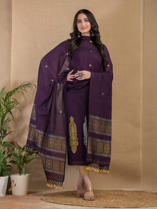 Pure Jamdani Unstitch Suit