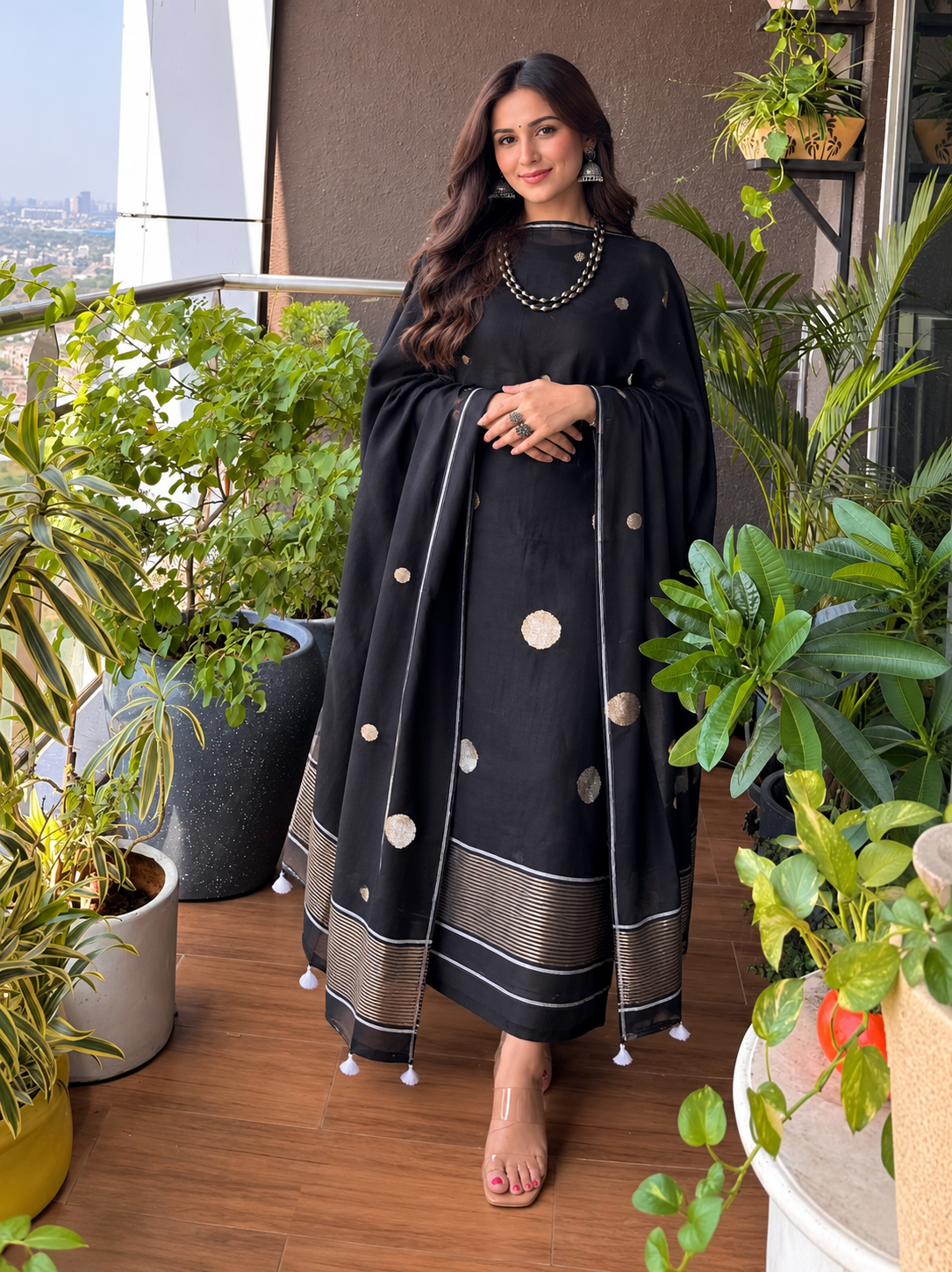 Pure Maheswari Silk Cotton Handwoven Unstitch Suit.